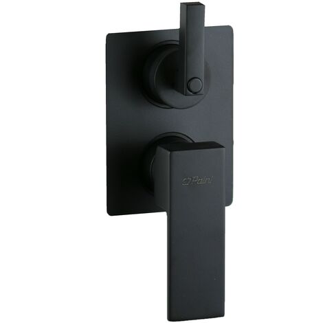 Miscelatore doccia incasso con deviatore a 2 uscite in colore nero opaco Paini Venti V2YO691TC1  Nero opaco - 2 Uscite