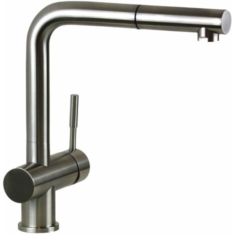 Miscelatore lavello cucina in acciaio inox con doccia estraibile Paini Inox IXA1566L2  Acciaio Inox (1/4)