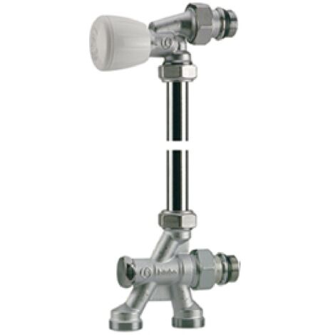 Gruppo termostatizzabile con attacchi dal pavimento per impianti bitubo Giacomini R438 1/2" x 16