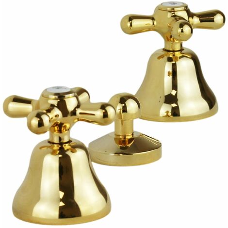 Rubinetto Bagno 3 Fori Oro Spazzolato Hoimpro - Design A Cascata Con Scarico Pop-Up Incluso