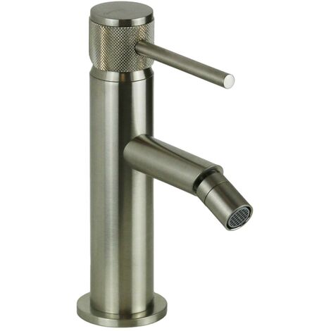 Miscelatore bidet acciaio spazzolato con maniglia lusso Gattoni BETA 2452/24NS Senza piletta di scarico - Acciaio Spazzolato