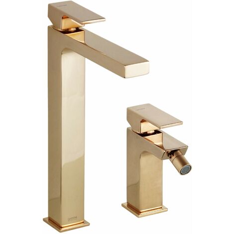 Heinzendorff Gocce Sfaccettate In Vetro Quarzo Per Orecchini A Clip - Colore Azzurro Oro Rosa - 10x10 Mm