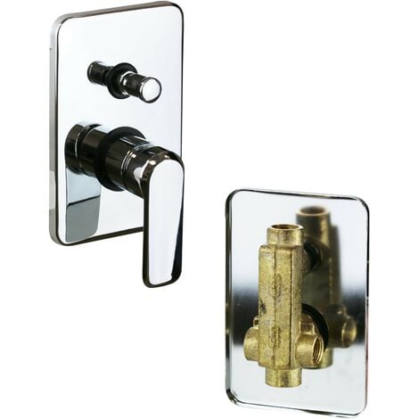 Set completo doccia con soffione pioggia modello quadro Pollini Design A474577356R  Cromo