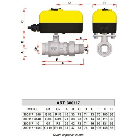 valvola di zona a sfera FAR 300115 3440 220V 3/4 apertura 40