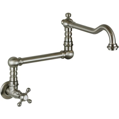 Rubinetto Da Cucina In Ottone Spazzolato Nero - Rubinetto Riempitivo Girevole Per Lavello Con Design Classico - Foto 8