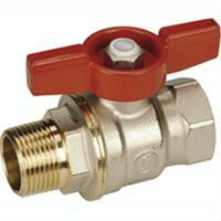 Valvola a sfera, attacchi F-M maniglia a farfalla passaggio totale sfera Dado Giacomini R914 1 1/4"