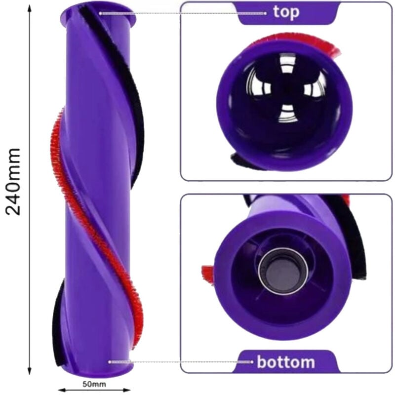 Brosse à rouleaux à entraînement direct grande brosse à rouleaux, Brosse Rotative Pour Pièces De Rechange Pour Aspirateur Vertical Sans Fil Dyson V8 2