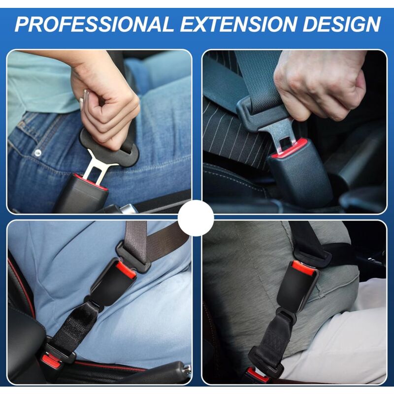 Adaptateurs De Ceinture De Sécurité Voiture - 4 Pièces, Plastique ABS + Métal, Compatible Tous Véhicules