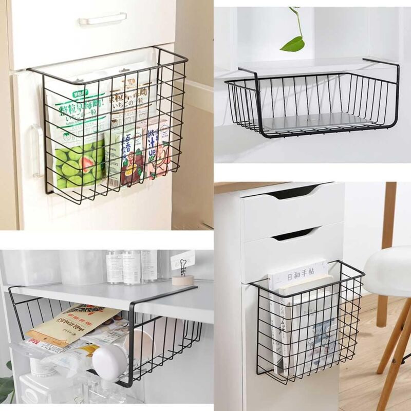 2 Paniers Suspendus M Zimoon - Rangement Sous étagère Pour Cuisine, Bureau, Salle De Bain - Blanc