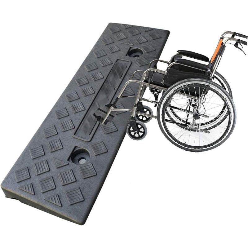Rampe De Trottoir Portable 50x27x7 Cm - PVC Robuste, Capacité 3 Tonnes, Pour Voiture, Fauteuil, Moto