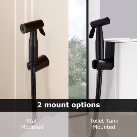 Douchette Toilette,Douchette WC Kit Complet Noir,Kit Douchette WC,Pulvérisateur Pour l'hygiène Personnelle Quotidienne,Pomme de Douche Toilette avec Tuyau, noir