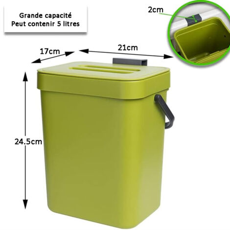 Support Pour Sac Jaune Recyclage En Bambou - Avec Couvercle Et Poche Lavable, Stable Et Design (60 Litres, Marron Clair)