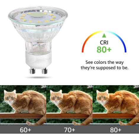 10 ampoules LED GU10, équivalent 50W, 4W, température de couleur : blanc neutre 6500K, éclairage blanc lumière du jour, faisceau d'angle 120°