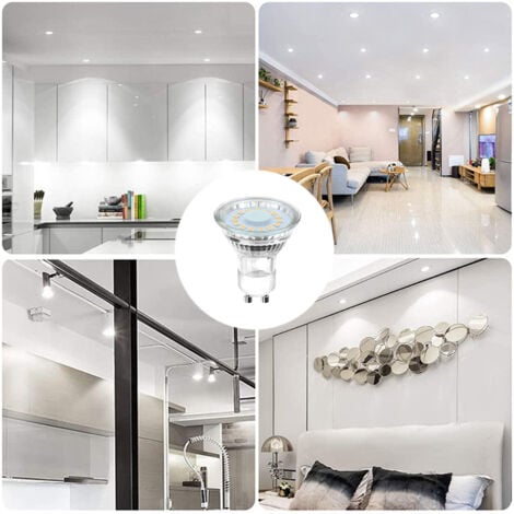 10 ampoules LED GU10, équivalent 50W, 4W, température de couleur : blanc neutre 6500K, éclairage blanc lumière du jour, faisceau d'angle 120°