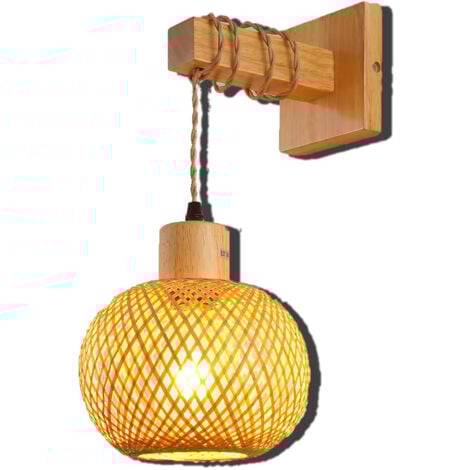 Applique murale chambre,Éclairage de l'écusson de mur-lampadaire en bois pour salon, couloir