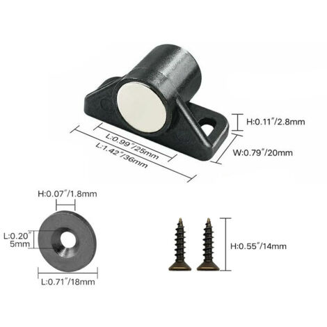 Aimant Porte Placard Lot De 4 Loquet Magnetique Ultra Mince En Acier Inoxydable Ferme Porte Puissant Pour Fermeture De Porte 96917557