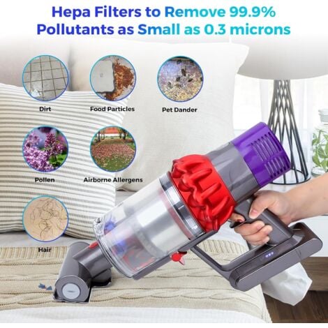 Lot de 4 Filtres Lavables de Remplacement pour Dyson V10 - Compatible avec V10 Cyclone, V10 Absolute, V10 Animal, V10 Total Clean, V10 Motorhead, SV12 Aspirateur - Pièces de Rechange DY-969082-01