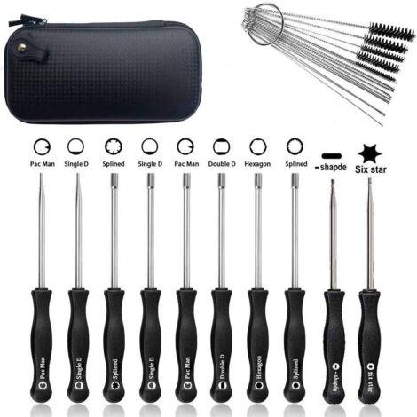 Ensemble d'outils de réglage du carburateur avec sac en cuir et brosse de nettoyage, adapté au réglage des petits moteurs à deux temps traditionnels, des tondeuses à gazon, des tondeuses et des tronço (1/5)