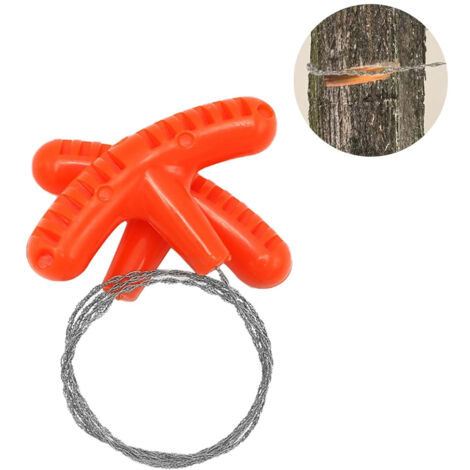 Rwoythk – Scie à fil en acier inoxydable – Outil de coupe portable 60 cm – Pour bois et matériaux de décoration – Poignée ergonomique pour usage extérieur