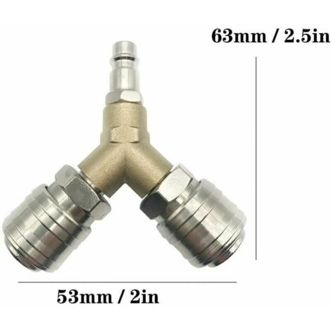 Raccord pour compresseur,Distributeur d'air Comprimé, Raccord dair Comprimé 1/4 Connecteur d'air Comprimé 3 voies à dégagement rapide avec distributeur Y à filetage male