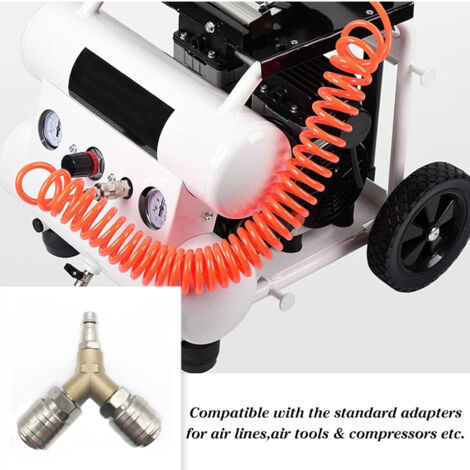 Raccord pour compresseur,Distributeur d'air Comprimé, Raccord dair Comprimé 1/4 Connecteur d'air Comprimé 3 voies à dégagement rapide avec distributeur Y à filetage male