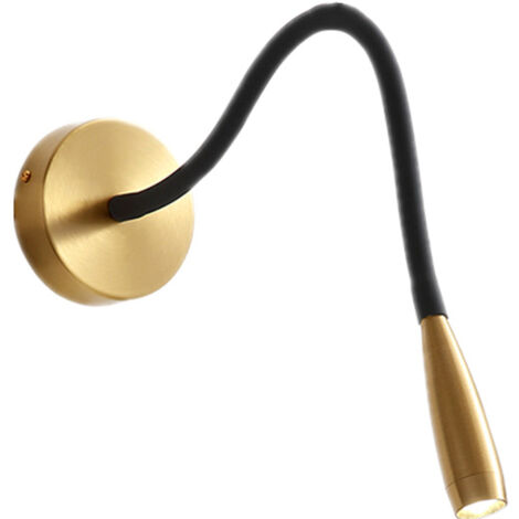 LED Lampes de Lecture, Lampe Chevet Murale Ajustable à Col de Cygne Lumière Liseuse Flexible Modern Lampe en cuivre haut de gamme pour salle d'étude, projecteur de lecture créatif