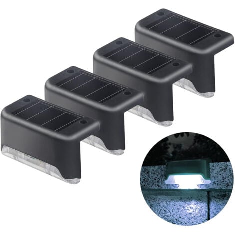 4 Pcs Lampes De Pont Solaires,LumièRes D'éTape Solaires Lampes, Solaires à LED ImperméAbles, Lampes solaires pour Jardin Escaliers ExtéRieurs, Marche, ClôTure, Cour, Patio Et Chemin