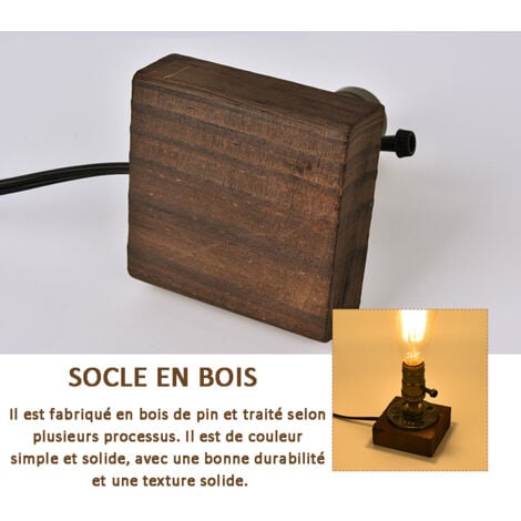 Base de lampe de table industrielle vintage pour ampoule Edison E26, lampe décorative antique de style steampunk, chevet décoratif de lampe de table vintage, pour bar de café de chambre à coucher de s
