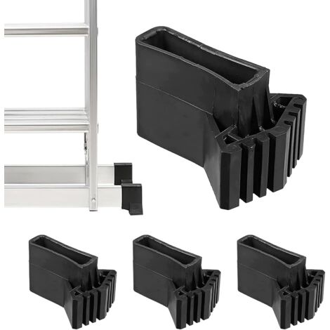 Couvre-pieds d'échelle en caoutchouc antidérapants – Lot de 4 – Protection des sols – Installation facile pour échelles télescopiques