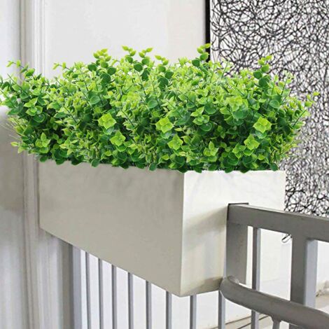 Buis artificiel (lot de 7), tiges de buis artificielles de verdure de ferme, fausses plantes et ressorts de verdure pour la ferme, la maison, le jardin, le bureau, la terrasse, le mariage et la décora