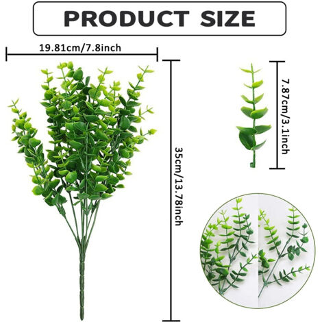 Buis artificiel (lot de 7), tiges de buis artificielles de verdure de ferme, fausses plantes et ressorts de verdure pour la ferme, la maison, le jardin, le bureau, la terrasse, le mariage et la décora