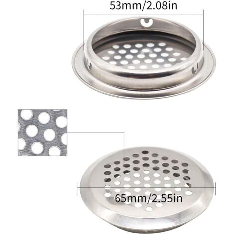 Grille De Ventilation Ronde En ABS Blanc - Pour Placard, Armoire, Conduit D'aération - Neuf