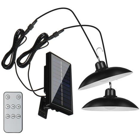 Rwoythk – Lampe solaire d'extérieur avec détecteur de mouvement – Panneau solaire réglable à 360° – IP65 – 2 lampes avec télécommande – Câble 3 m