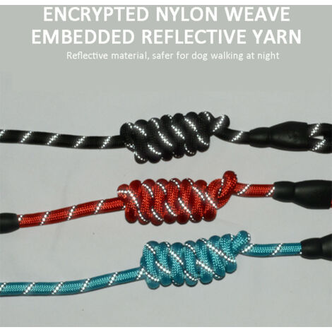 Laisse De Dressage Pour Chien Avec Poignée Rembourrée - Nylon Résistant, Mousqueton Acier, Bandes Réfléchissantes, Pour Chiots à Grands Chiens