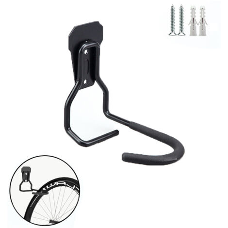 Lot de 4 crochets pour vélo, noirs, robustes et durables, équipés de vis, support à vélo vertical pratique pour garage à domicile, économisez de l'espace dans la maison ou l'entrepôt