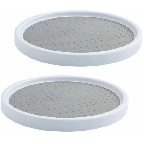 [JAMAIS UTILISÉ] 2 Pièces Plateau Tournant en Plastique pour Epices, Rotatif à 360°Plateau Tournant Epices Rangement Rond, Etagere a Epices Plateau Pivotant, Plateau Tournant Placard Cuisine pour Réfr