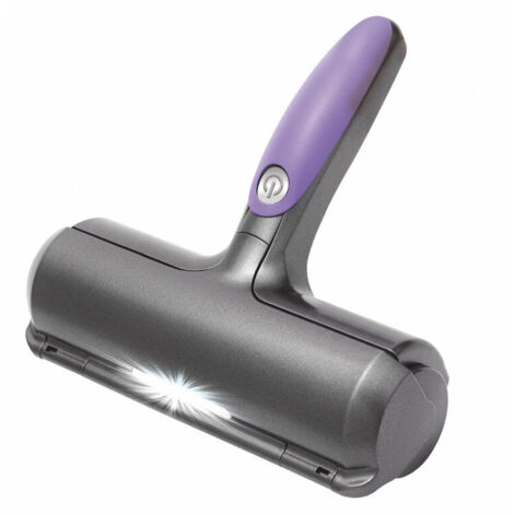 Brosse anti-poils d'animaux, ramassage de poils de chat/chien-violet et gris-pour canapé/vêtements/voitures