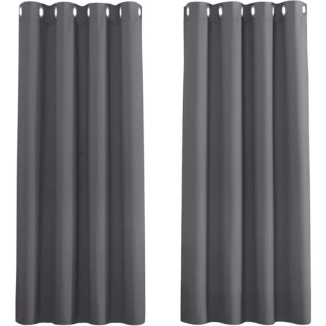 Rideau Extérieur et Intérieur opaques avec œillets, jardin patio balcon étanche 132 x 274cm Gris foncé 1 Panneau