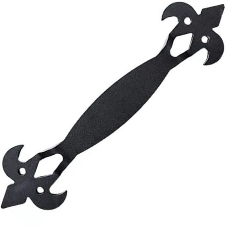 Poignée de porte coulissante de style vintage en métal pour extérieur, garage, intérieur, noir (1/5)