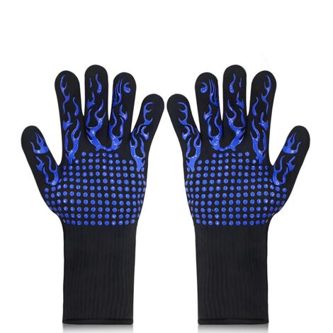 Gants de barbecue résistants à la chaleur jusqu'à 800 °C – Gants résistants aux coupures L5 – Gants de cuisine de qualité supérieure pour BBQ, cuisiner, pâtisserie et soudure (1 paire de 33 cm) (1/5)