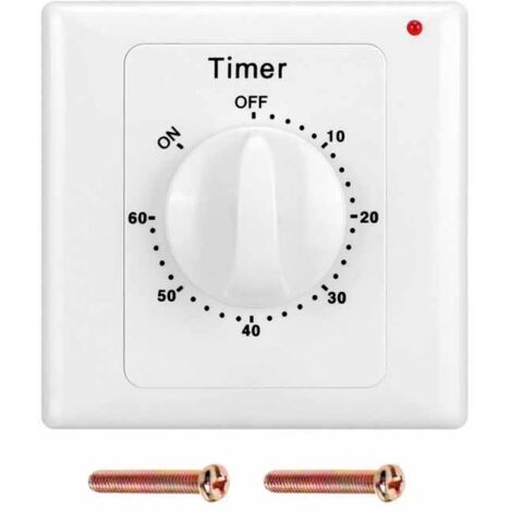 Interrupteur de compte à rebours avec minuterie : interrupteur d'éclairage avec minuterie de 60 minutes,perçage pour salle de bain, ventilateur, installation d'éclairage