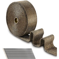 Ruban Protection Thermique Titane 5m PVUEL + 10 Serre-Câbles Inox - Pour Pot Échappement Moto/Voiture
