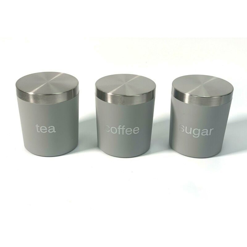 Dylex™ Set of Three Kitchen Storage Canisters Jar Pots for Tea Coffee
