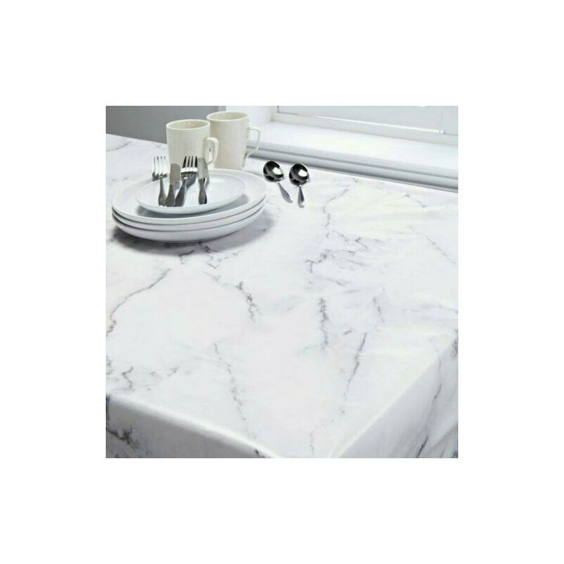 Large Marble Effect Tablecloth Wipe Clean Dining Table PVC TABLECLOTH