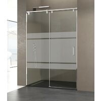 Box doccia FUTURA fisso + scorrevole, Finiture: Frost - Estensione: 95-100