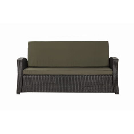 Setgarden – Coussins de canapé extérieur 160x60x50cm – Résine tressée imperméable – Rembourrage mousse polyuréthane antiallergique – Déhoussables