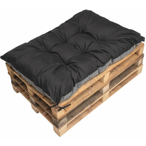Coussin de palette 120x80cm, coussins de banc Noir, coussin de palette, coussin de jardin, coussin extérieur/intérieur, coussins de canapé