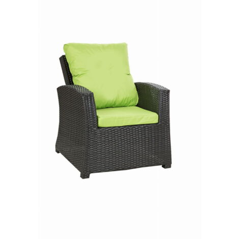 Coussins de fauteuil tressé en résine 56x52x7+56x50 2pcs Coussin de jardin citron Coussin de chaise extérieur avec dossier ensemble de salon rotin