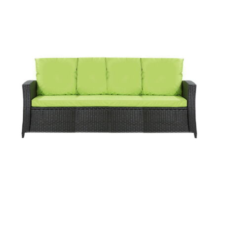 Coussins de canapé de jardin en résine tressée 168x50x7+356x50cm Set de coussins 3 places Lot de coussins de jardin coussins d'extérieur citron