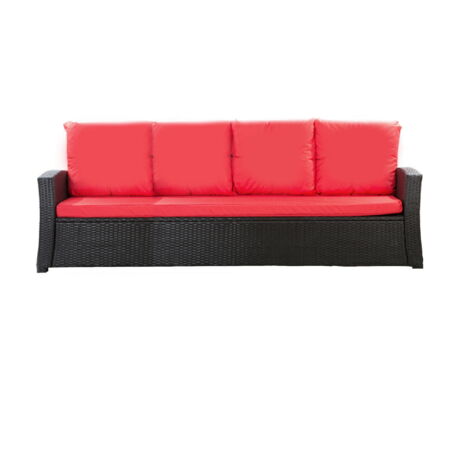 Coussins de canapé de jardin en résine tressée 168x50x7+356x50cm Set de coussins 3 places Lot de coussins de jardin coussins d'extérieur rouge